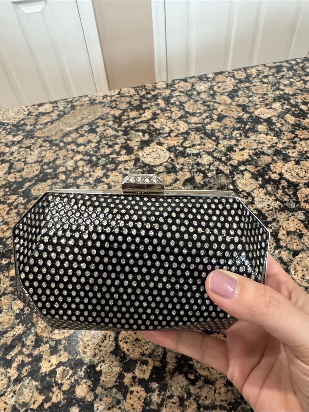 Black Rhinestone Evening Clutch